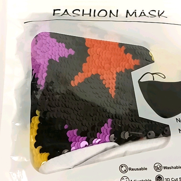 New fashion adult sequined adjustable facemask - Picture 3 of 6